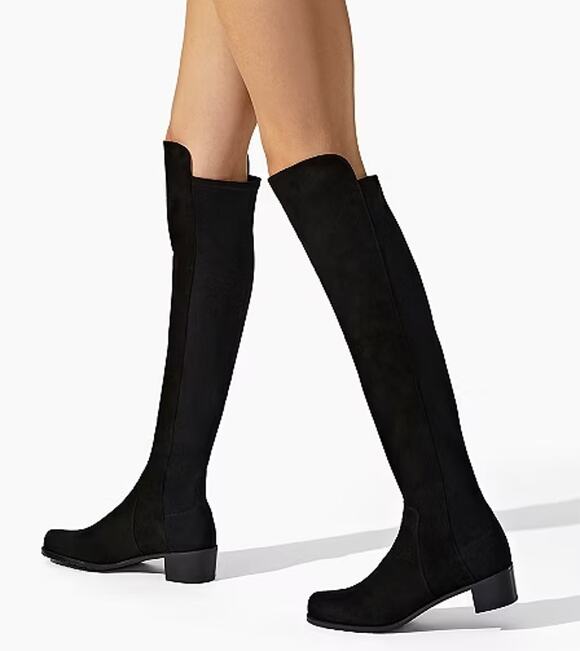 Stuart Weitzman Shoes - Stuart Weitzman 5050 Reserve Over the Knee High Boots Suede Block Heeled Black